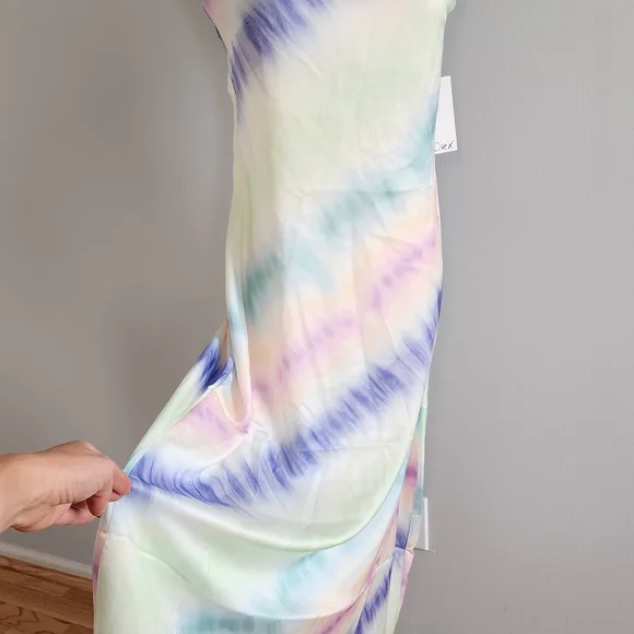 DEX Women's Satin Slip Maxi Dress Long Beach Party Soft Flare Size S - Picture 7 of 8